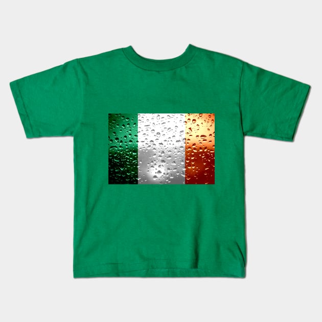 Flag of Ireland - Raindrops Kids T-Shirt by DrPen